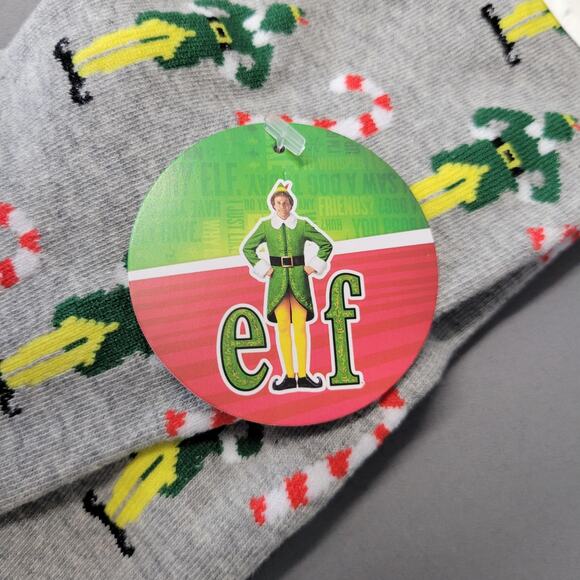 American Eagle Socks Mens One Size Gray Crew Elf Movie Angry Buddy Christmas New - Picture 2 of 8